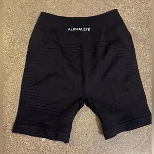 Alphalete Black Seamless Biker Shorts Size M High Waist Gym Workout Shorts